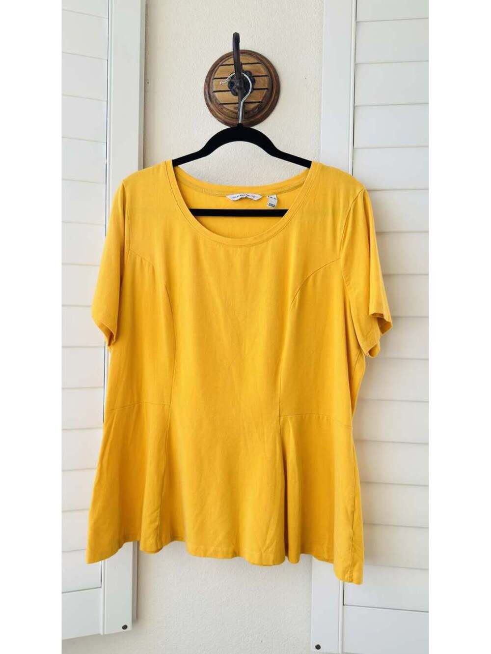Isaac Mizrahi Live! Short Sleeve Peplum Knit Top - Size XL
